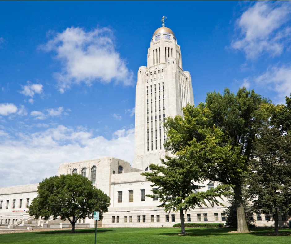 Nebraska state capitol building in Lincoln, Nebraska